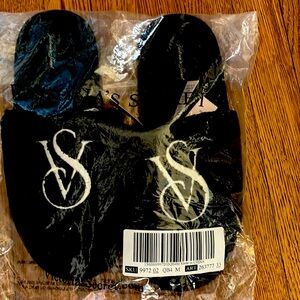 Brand new black Victoria’s Secret faux fur slippers